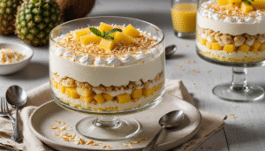 découvrez notre recette originale de tiramisu à la noix de coco et ananas : un dessert exotique, frais et facile à préparer, parfait pour surprendre vos invités !
