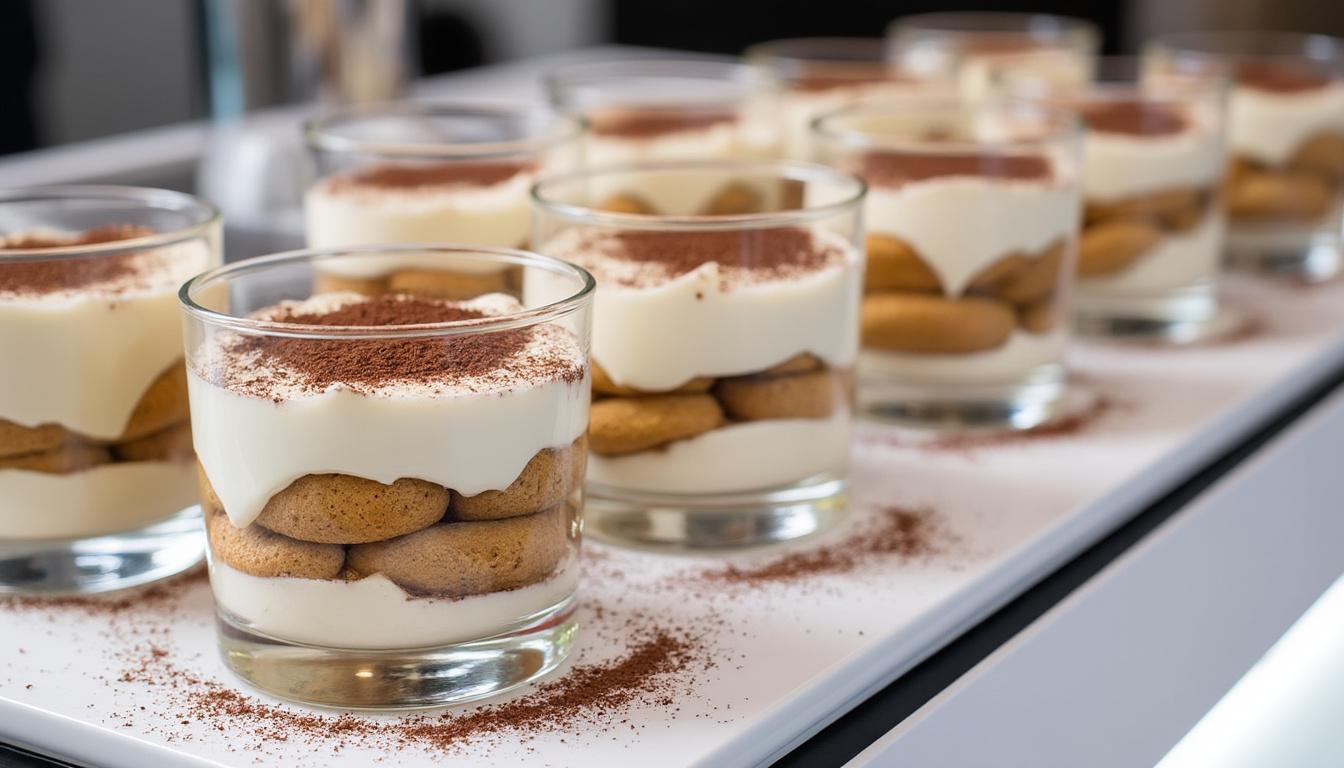 découvrez notre recette de tiramisu en verrine : une présentation élégante et savoureuse, idéale pour sublimer vos buffets chics. facile à réaliser, ce dessert italien ravira vos convives !