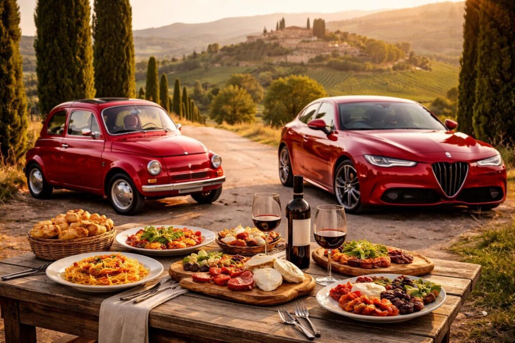 explorez un road trip unique alliant voitures italiennes emblématiques, fiat 500 et alfa romeo giulia, et la richesse de la gastronomie italienne pour une expérience inoubliable.