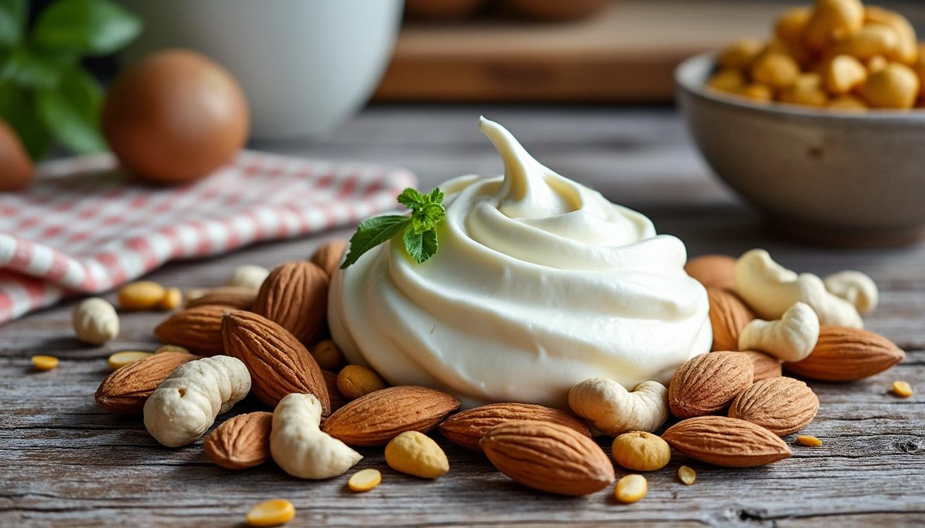 découvrez notre mascarpone végétal à base d'amande, cajou et soja, une alternative saine et gourmande aux laits animaux pour vos recettes lactées.