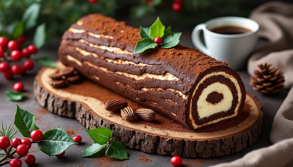 découvrez notre recette de tiramisu façon bûche de noël, un dessert gourmand et élégant pour sublimer vos fêtes de fin d'année.