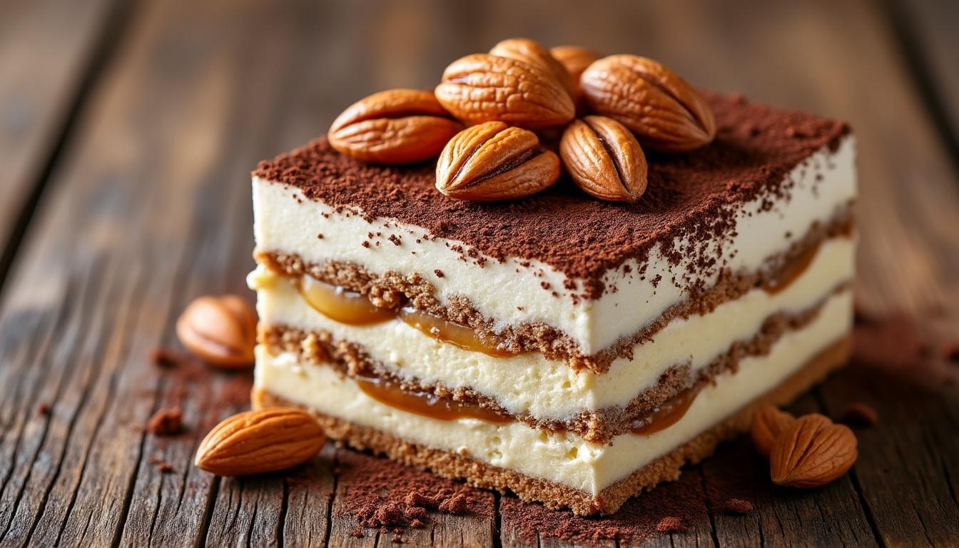 découvrez notre recette gourmande de tiramisu aux fruits secs, alliant la douceur des noix, noisettes et amandes pour un dessert savoureux et original.