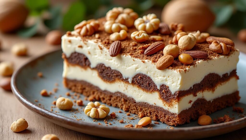 découvrez notre recette gourmande de tiramisu aux fruits secs, associant noix, noisettes et amandes pour un dessert original et savoureux.